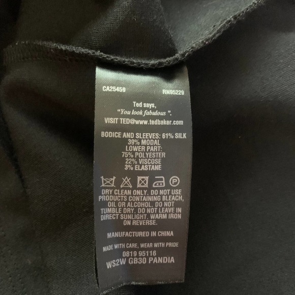 TED BAKER Multi-Color Block Long Sleeve Blouson Dress - Picture 10 of 10